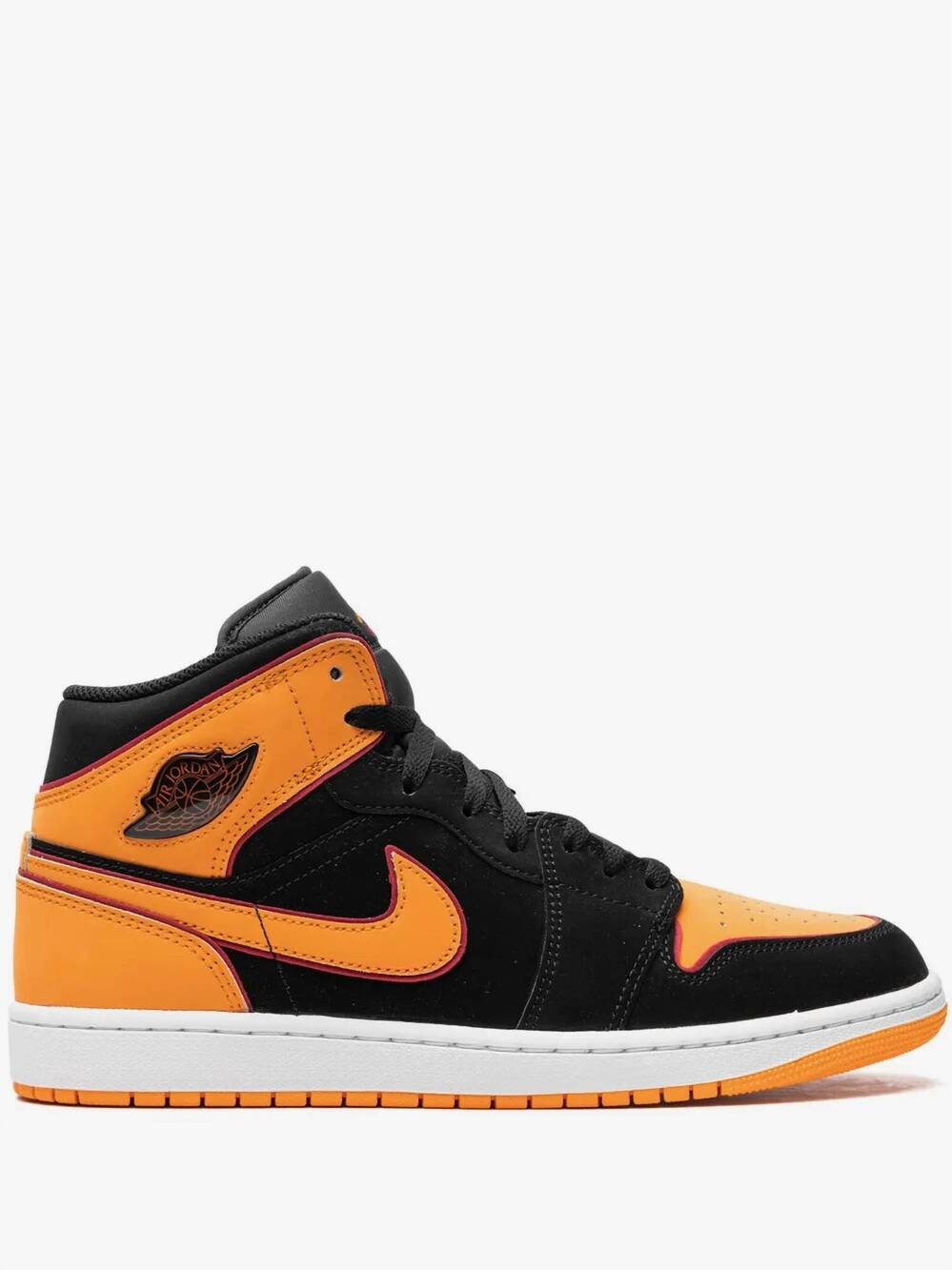 NEW JORDAN men's air jordan 1 sneaker in black/vivid orange